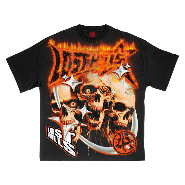 Lost Hills 3 Skulls Tee - Black