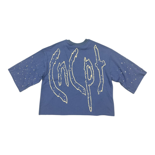 Pearls 1 Crop Tee - Blue