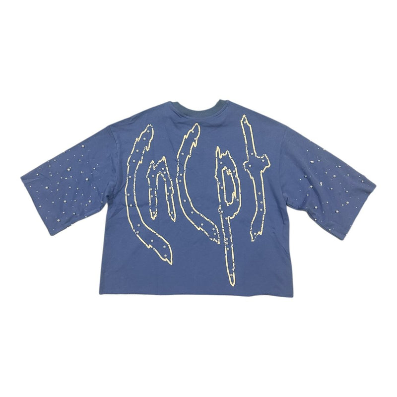 Pearls 1 Crop Tee - Blue