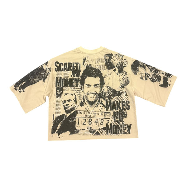 Scared $ Crop Tee - Tan