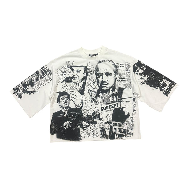 Scared $ Crop Tee - White