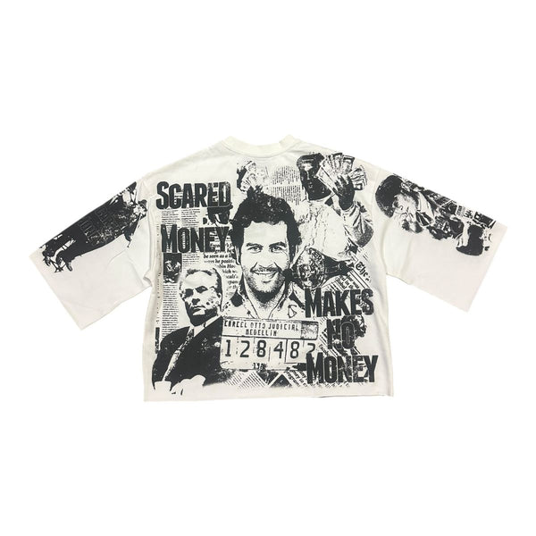 Scared $ Crop Tee - White