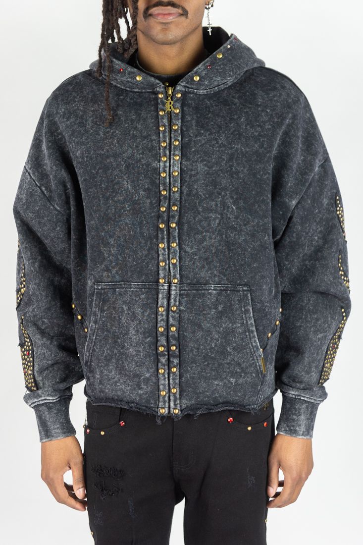 Fire Fest Full Zip Up Hoodie - Black