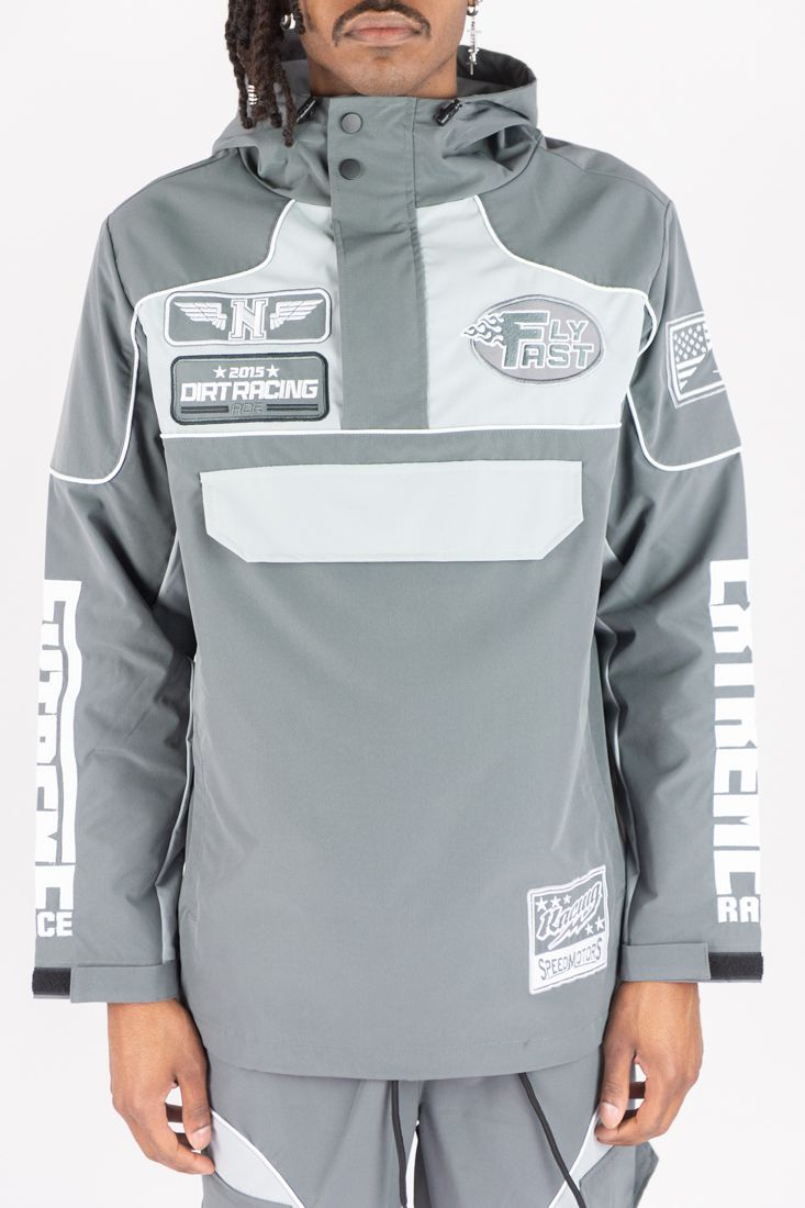 Racing Anorak Jacket - Grey/White