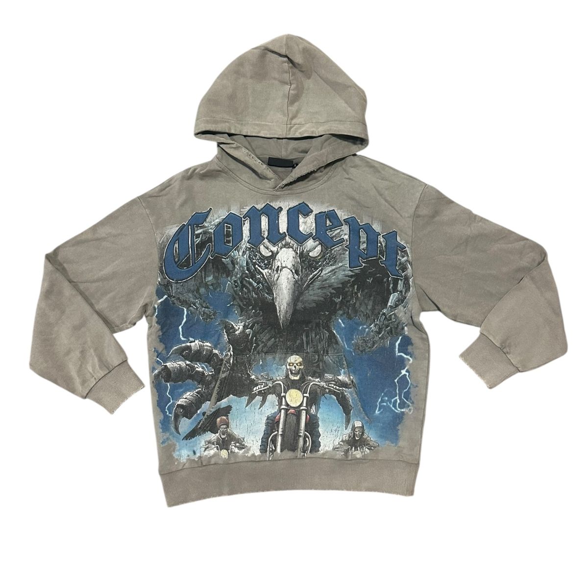 Black Hawk Hoodie - Grey Wash
