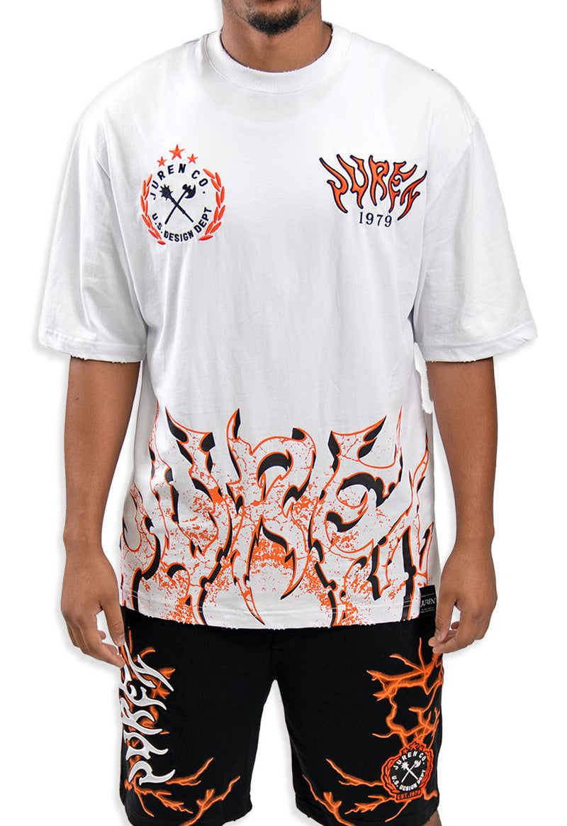Warriors Heart Tee - White/Orange