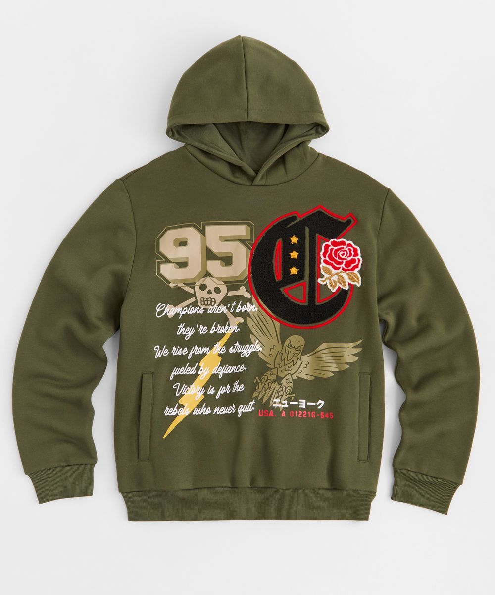 Chenille Hoodie - Olive