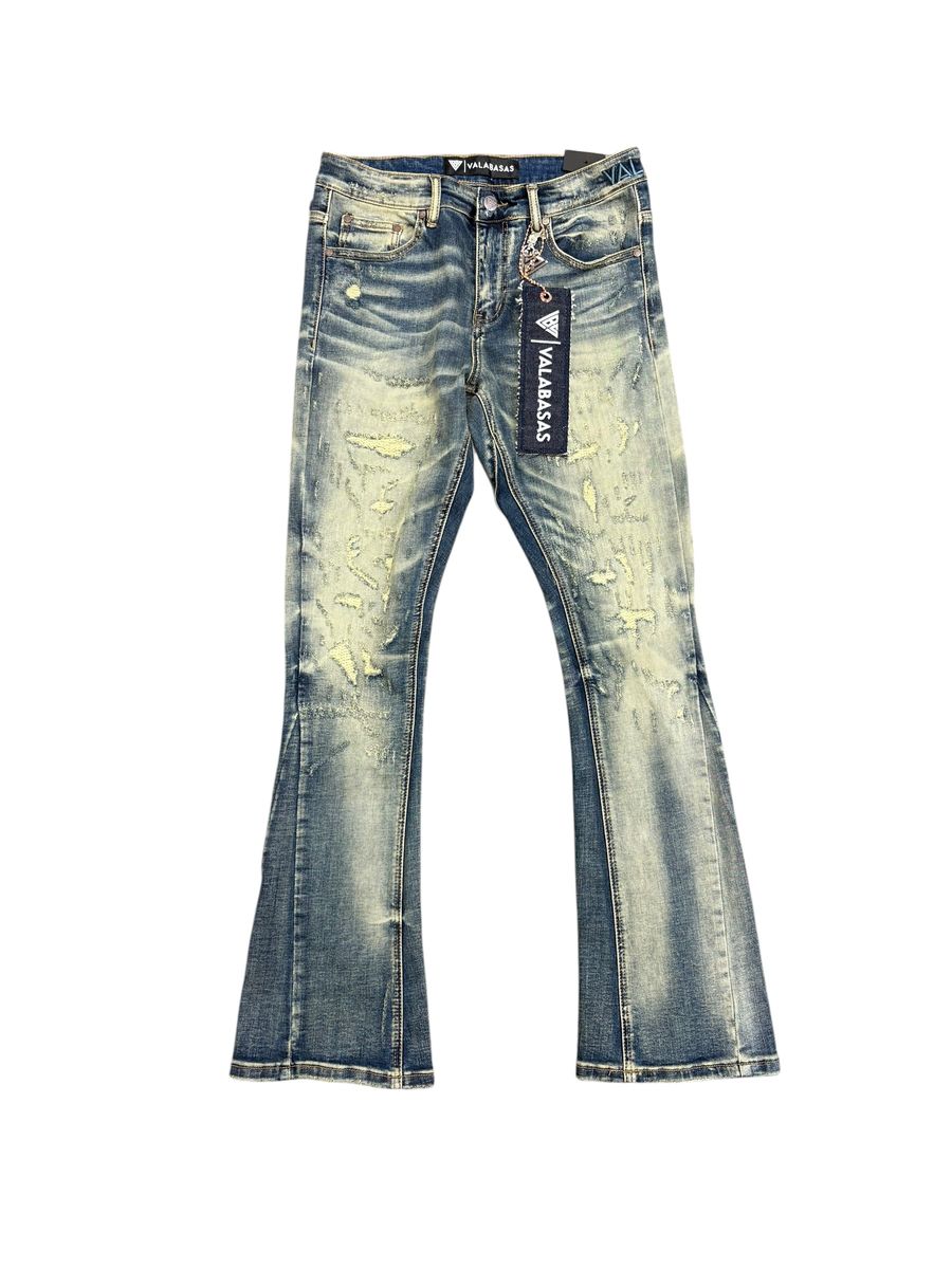 Vin Stacked Dk Vintage Blue Denim