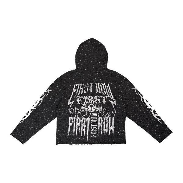 Y2K Tribal Zip Up - Black