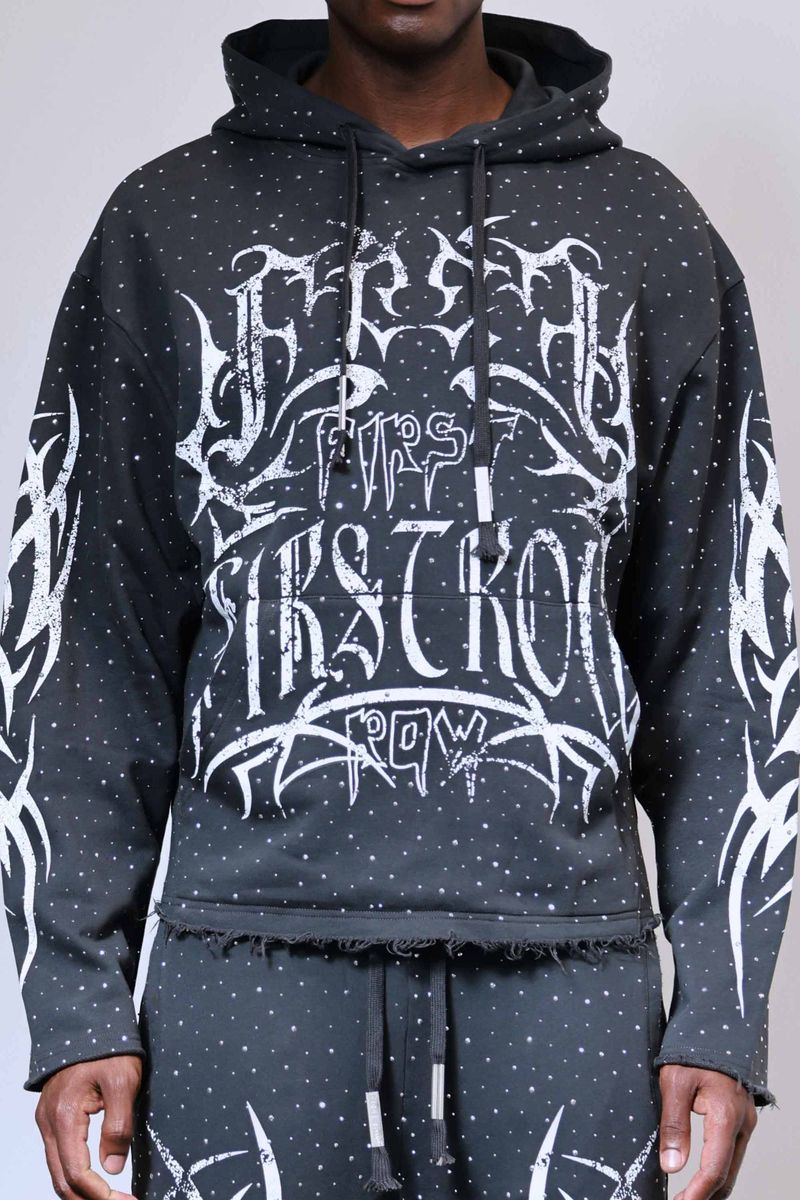 Y2K Tribal Zip Up - Black
