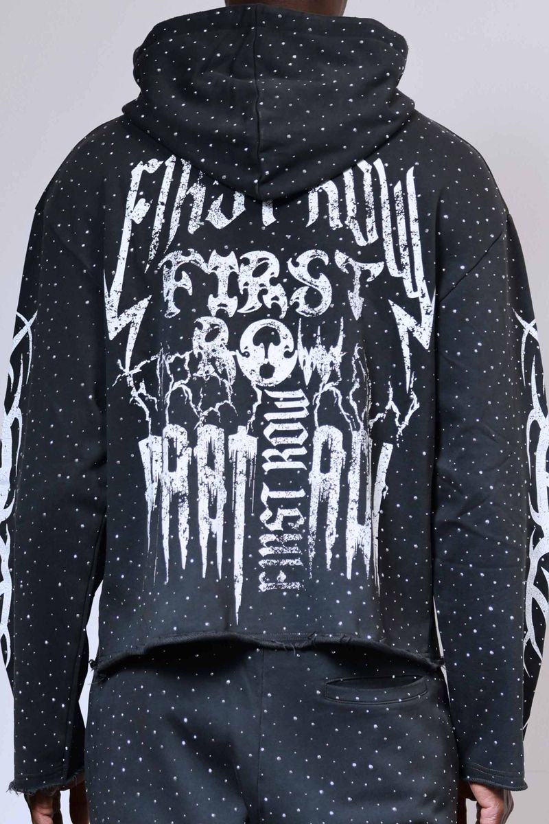 Y2K Tribal Zip Up - Black
