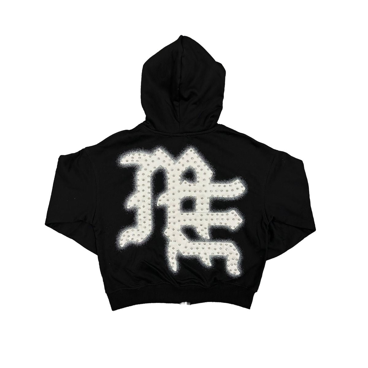 Black End Rhinestone Hoodie