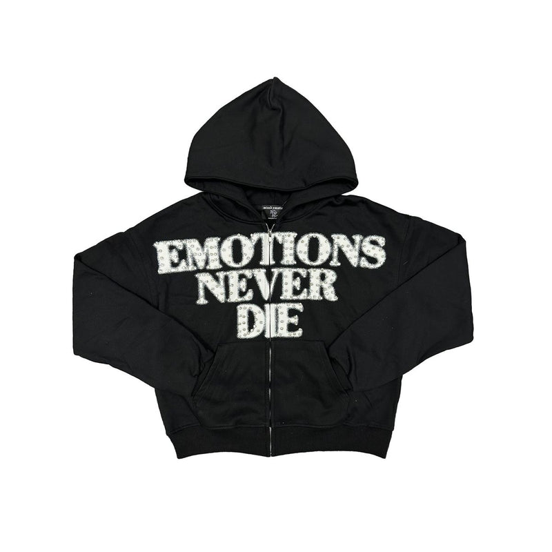 Black End Rhinestone Hoodie - Black