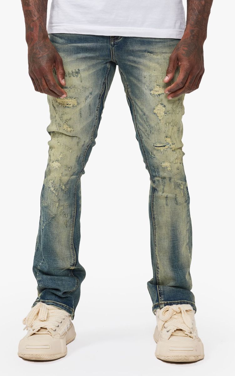 Vin Stacked Dk Vintage Blue Denim