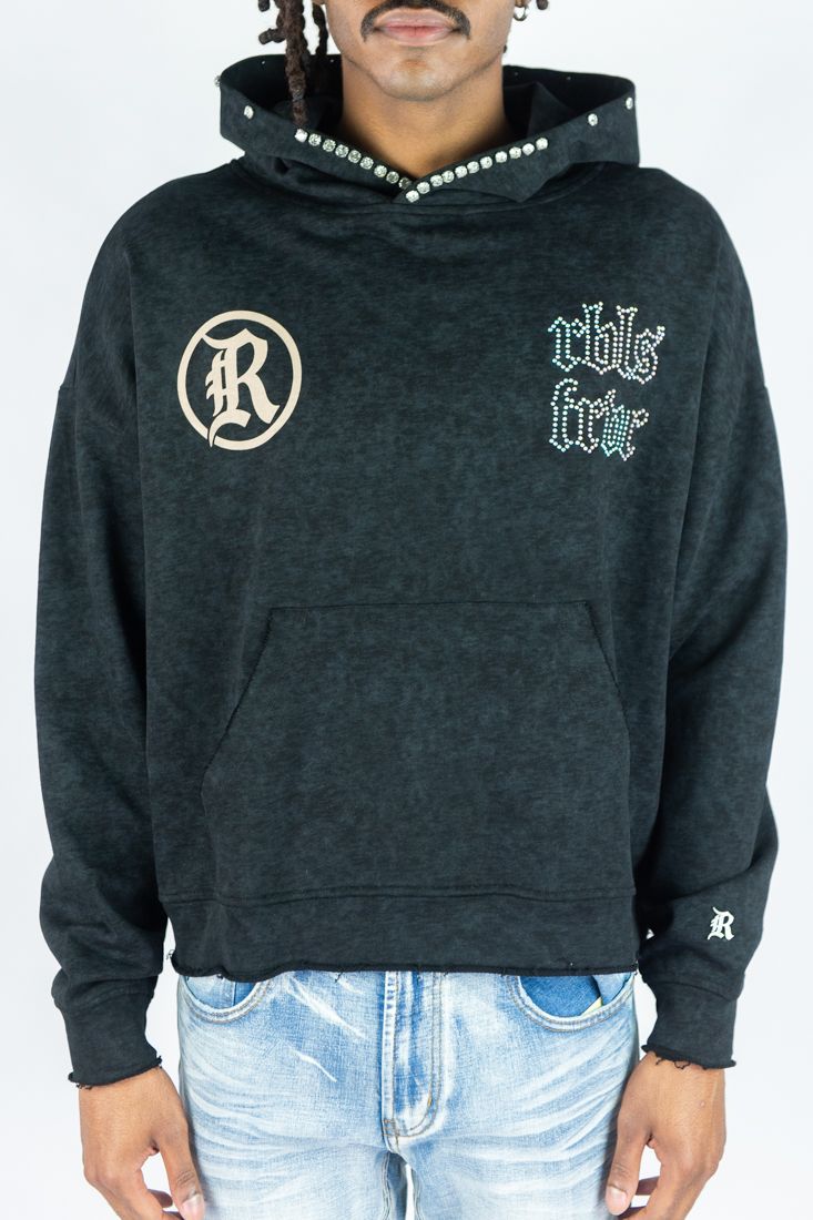 Sinner Cropped Hoodie - Black