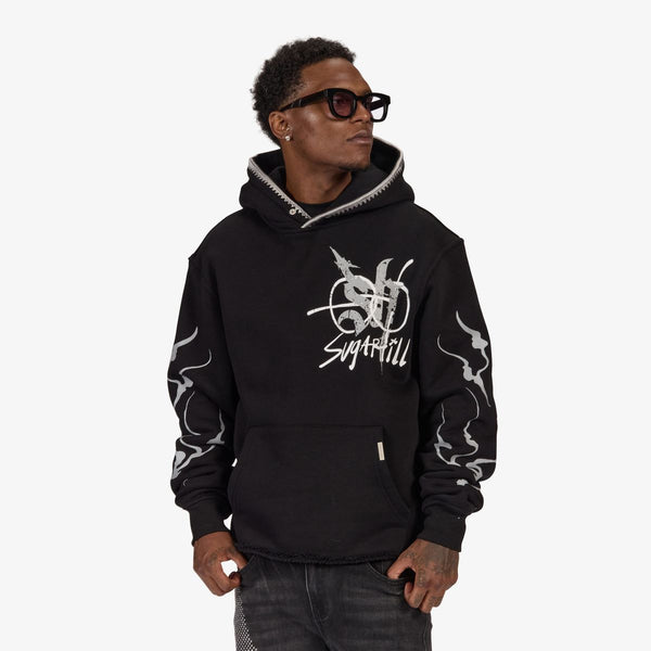 BLADE” RAW HEM HOODIE