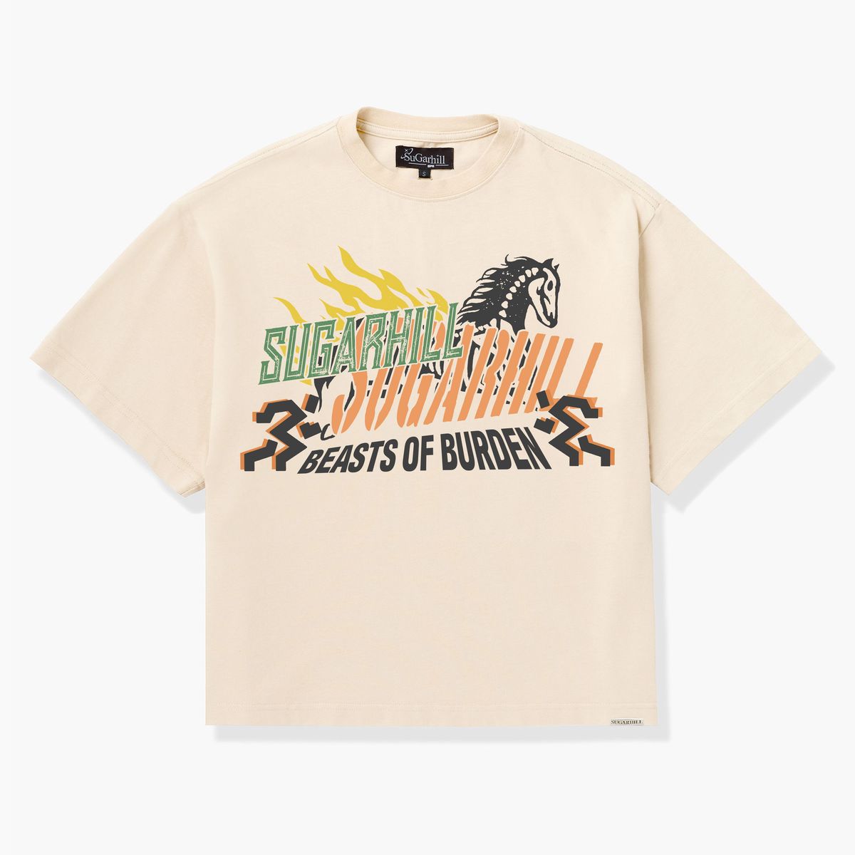 BEASTS OF BURDEN" T-SHIRTCREAM