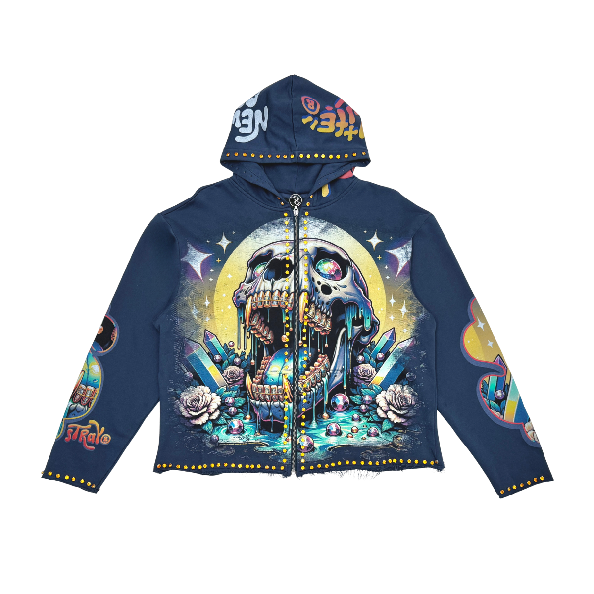 Treasure Skull Zip Up - Navy
