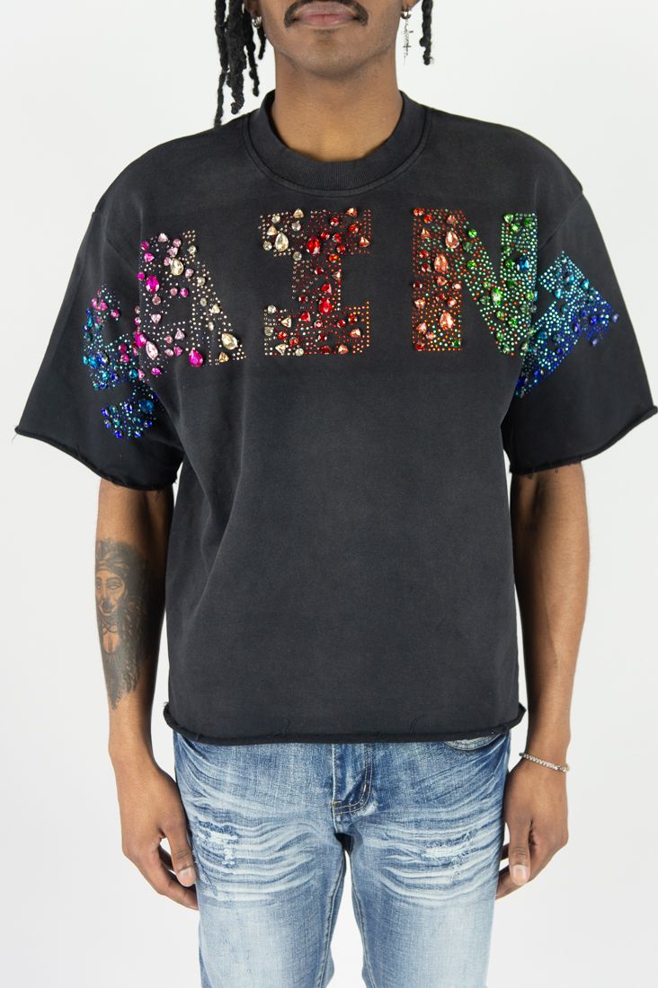 Rhinestone Saints Tee - Black
