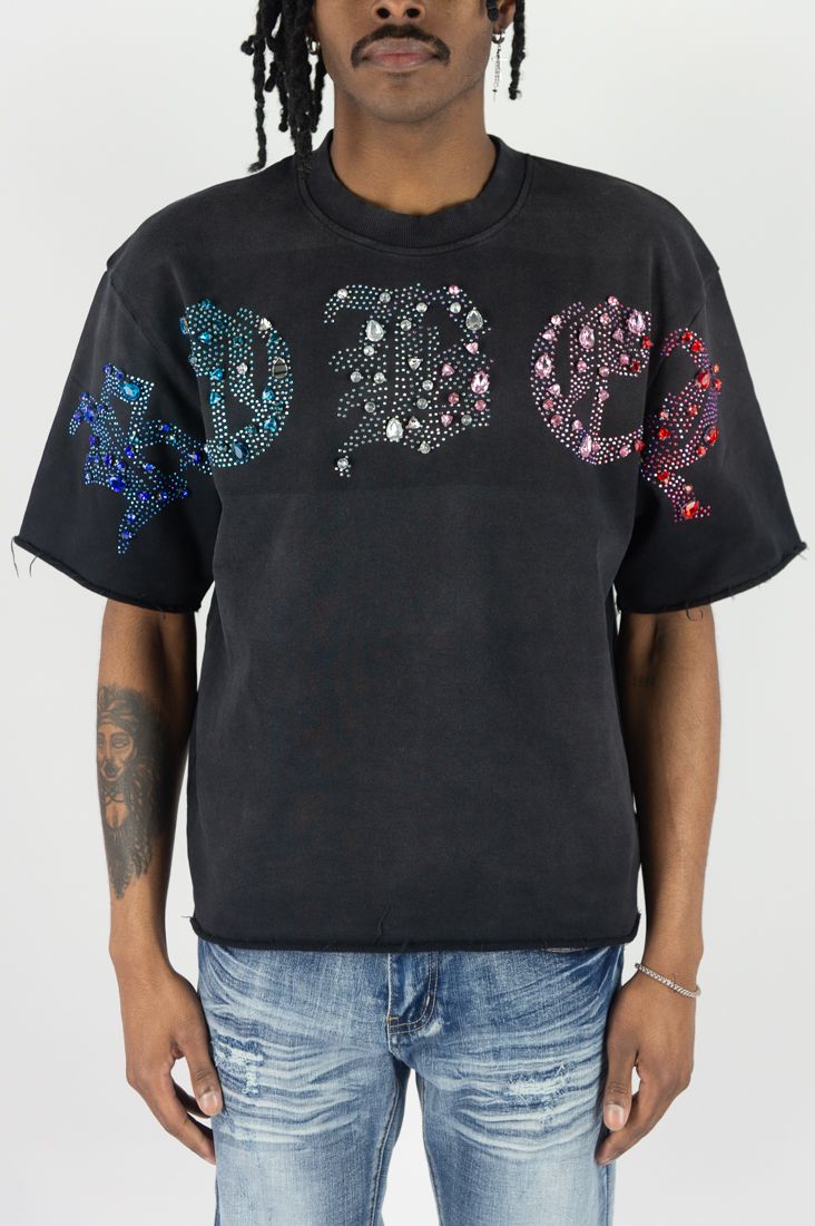 Rebel Rhinestone Tee - Black
