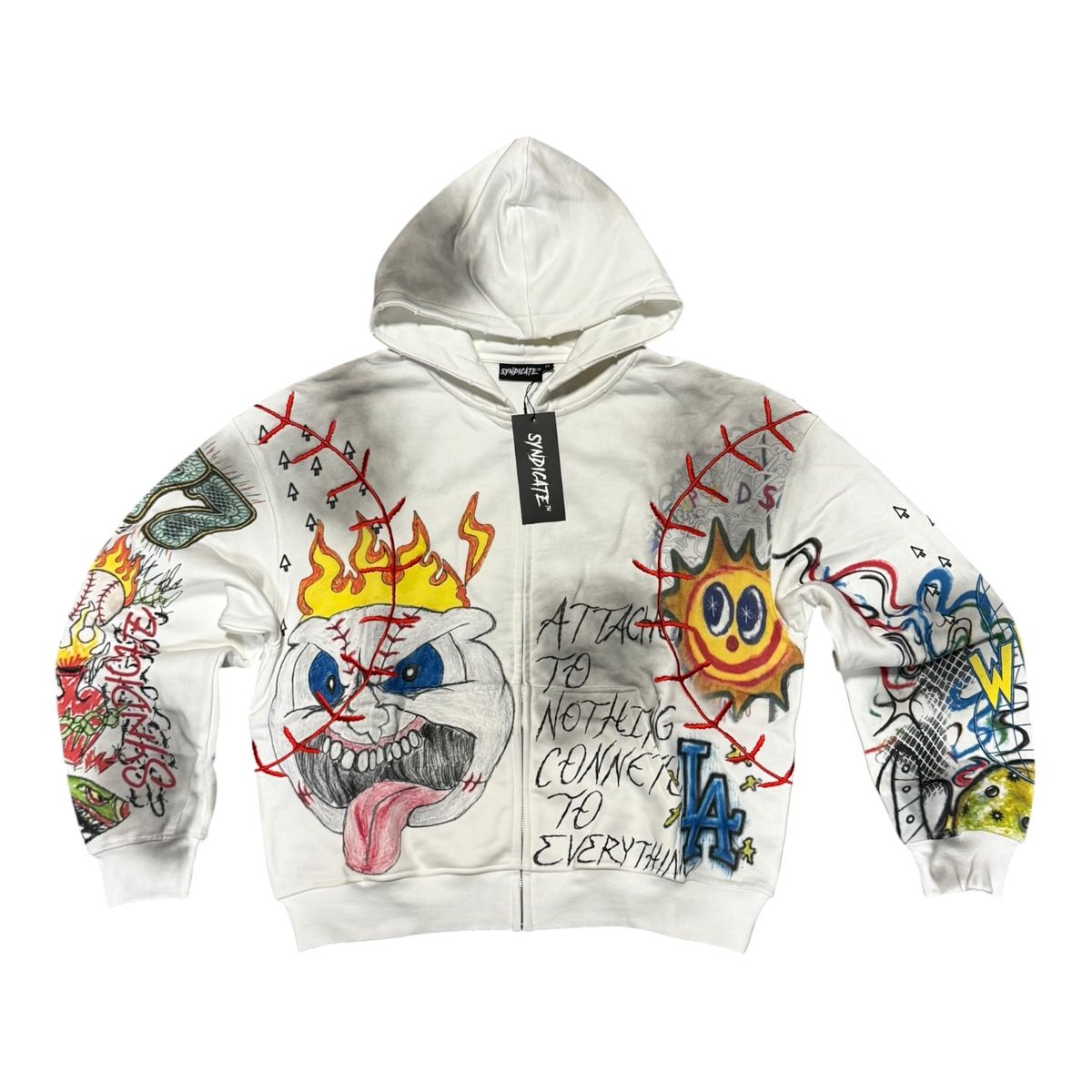 Attached Hoodie - White