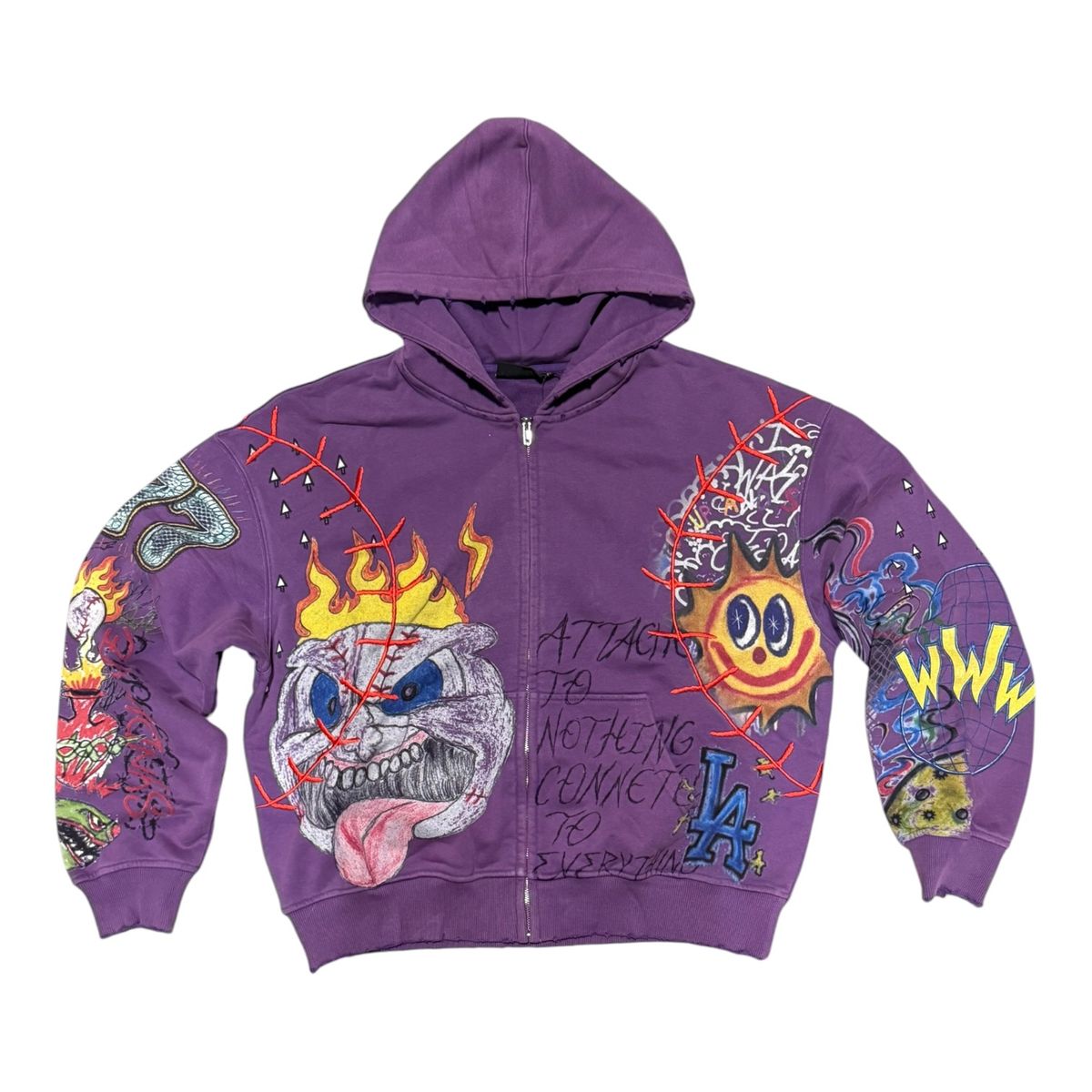 Attached Hoodie - Purple