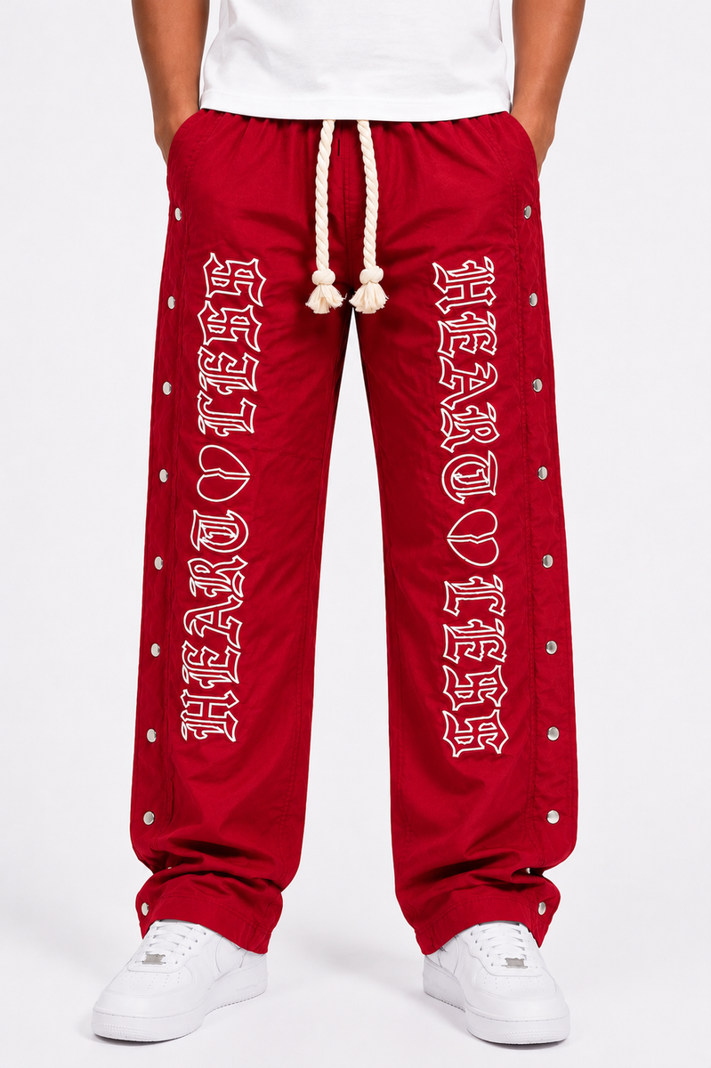 Heartless Nylon Track Pant - Red
