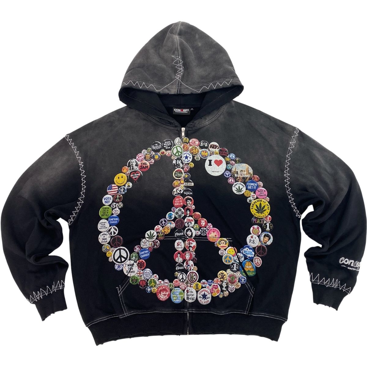 Peace Zip Up - Black