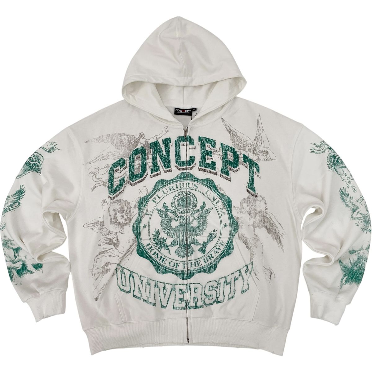 University Zip Up - White