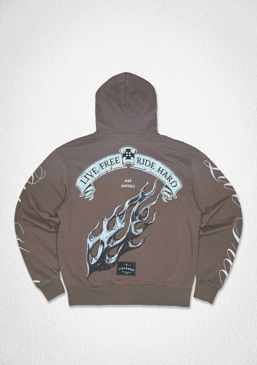 Live Free Hoodie - Brown