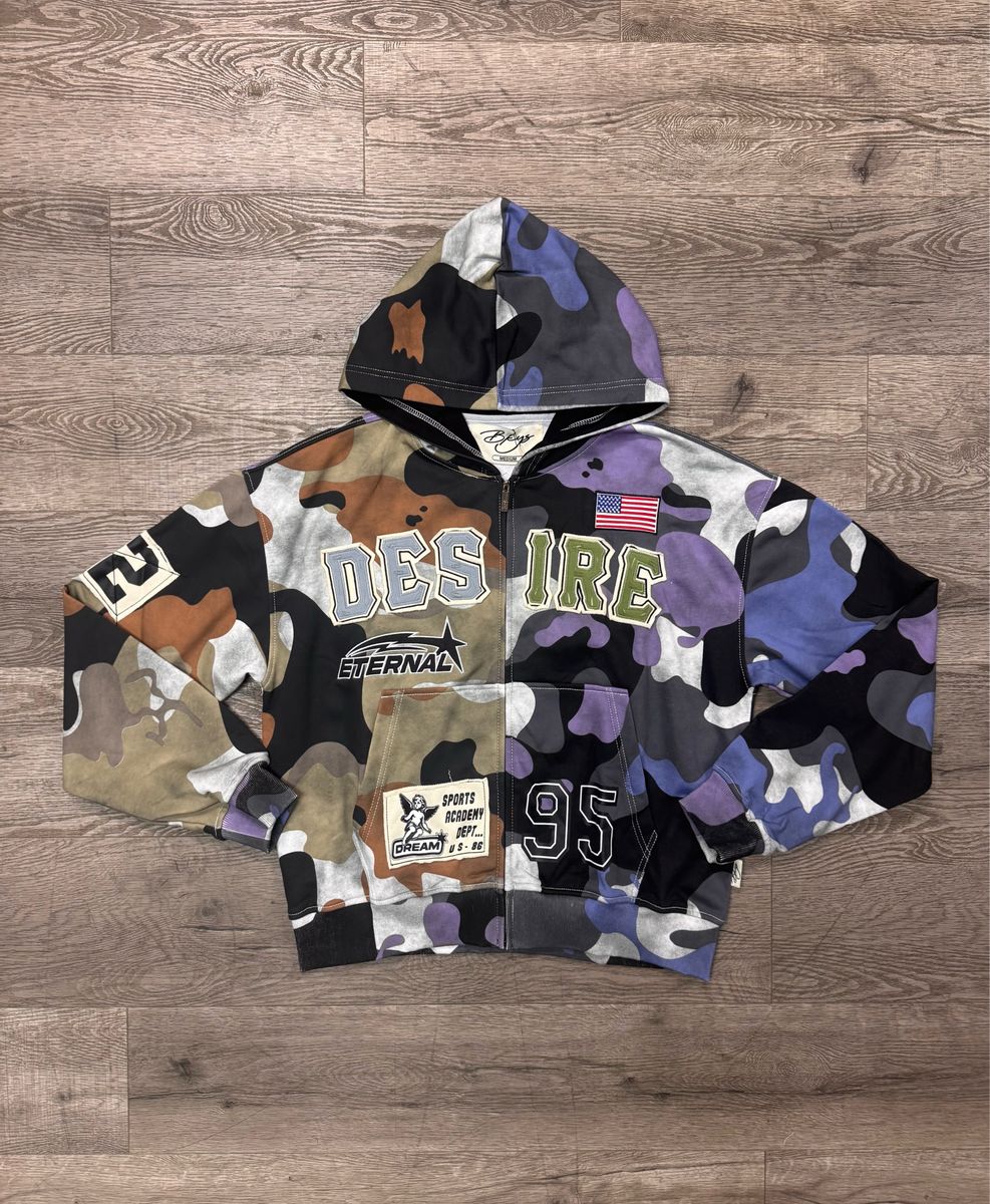 DESIRE CAMO HOODIE - Blue/Purple