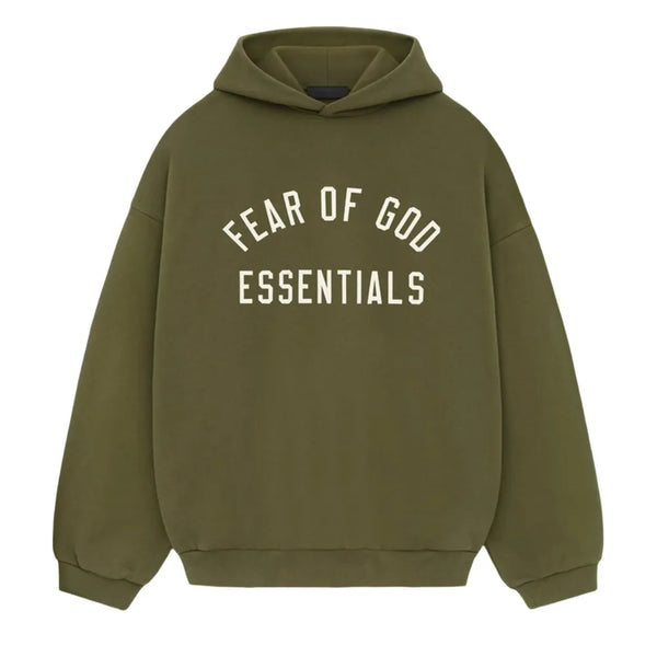 Fear Of God Essentials Hoodie Olive