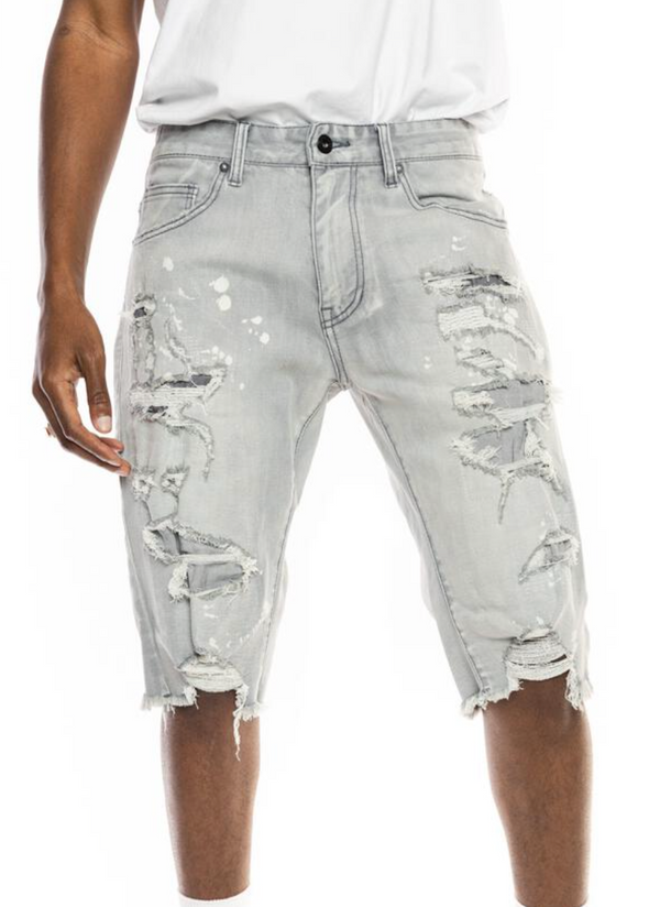 Ripoff Semi Basic Denim Shorts(grey)