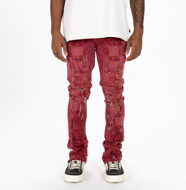 Inspired By Stacked Jeans (Burgundy)