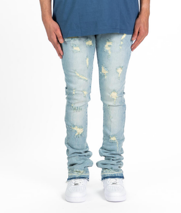 Now Or Never Flare Stacked Denim