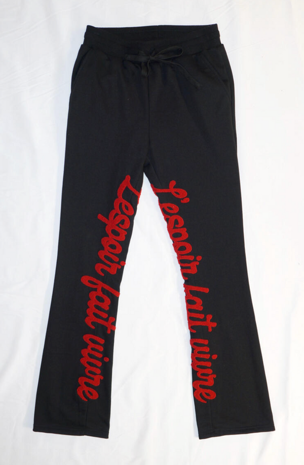 Stacked Joggers - Red/Blk