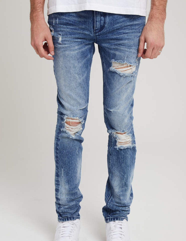 Clayton Medium Wash Distressed Denim