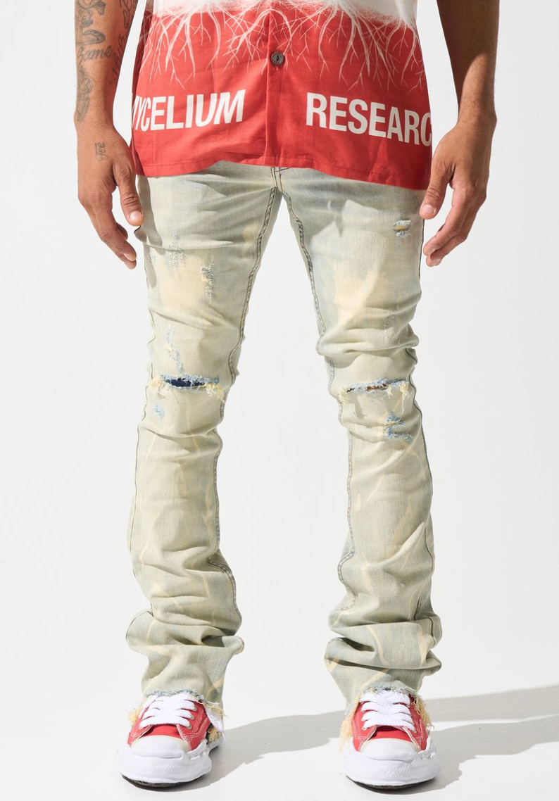 Sulfur Stacked Jean