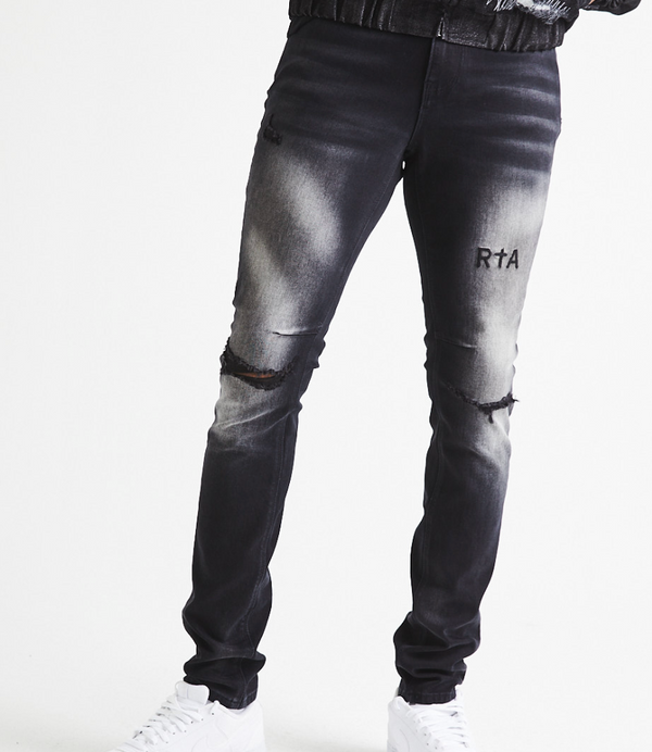 Clayton Faded Black Distressed