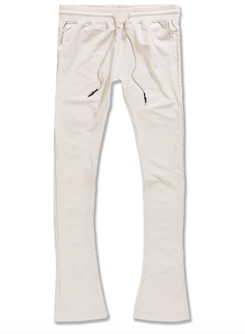 Bali Stacked Joggers - Bone