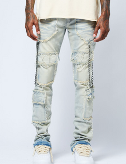 Flint Lt Wash Stacked Jean