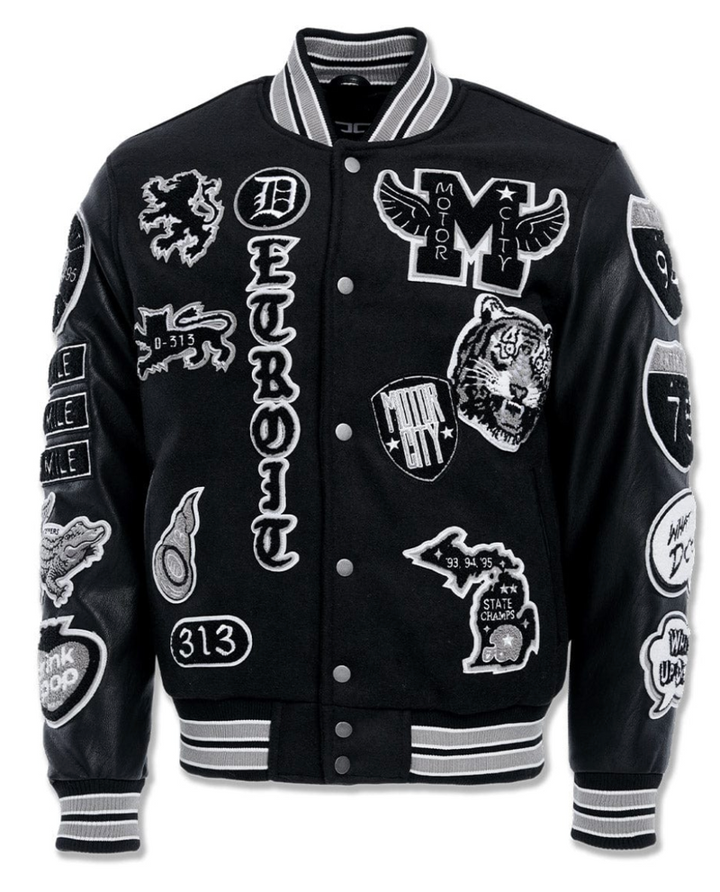 Motown Varsity Jacket - Black Shadow