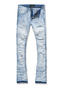 Martin Stacked Ripple Effect Denim - Sky Blue