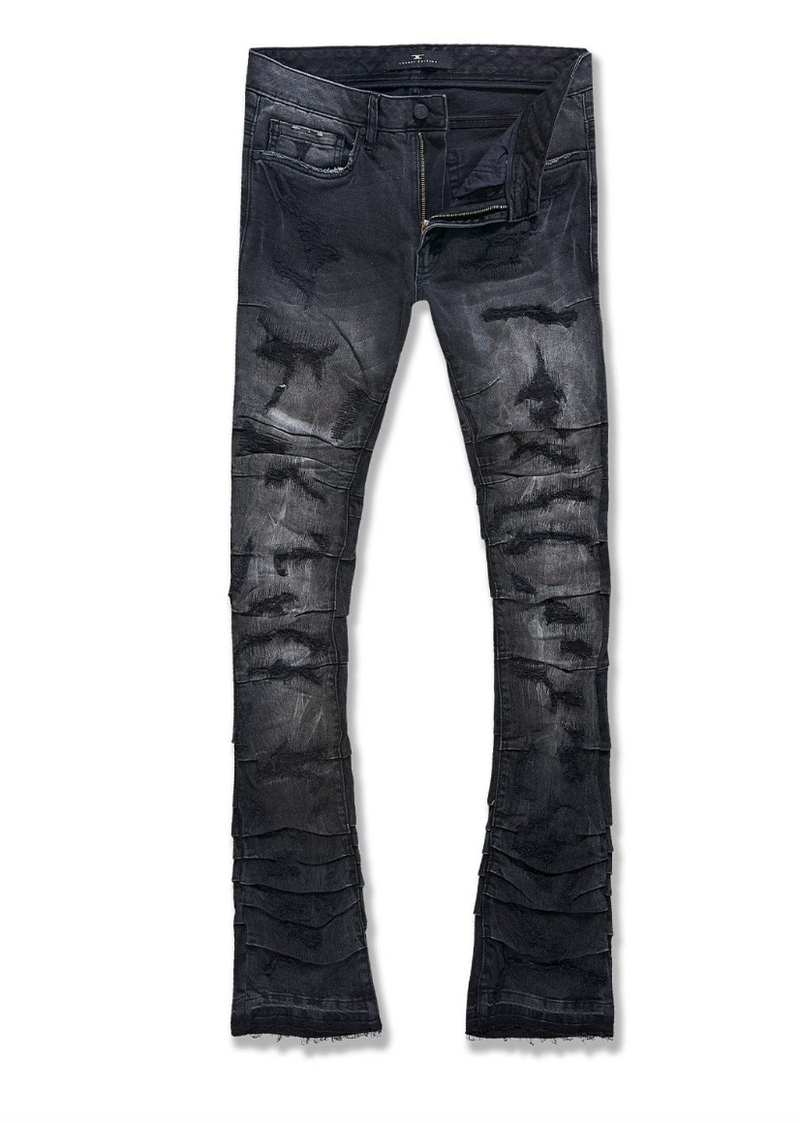 Martin Stacked Ripple Effect Denim - Black Shadow