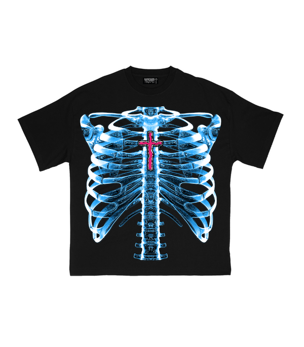 Skeleton Cross Tee - Black