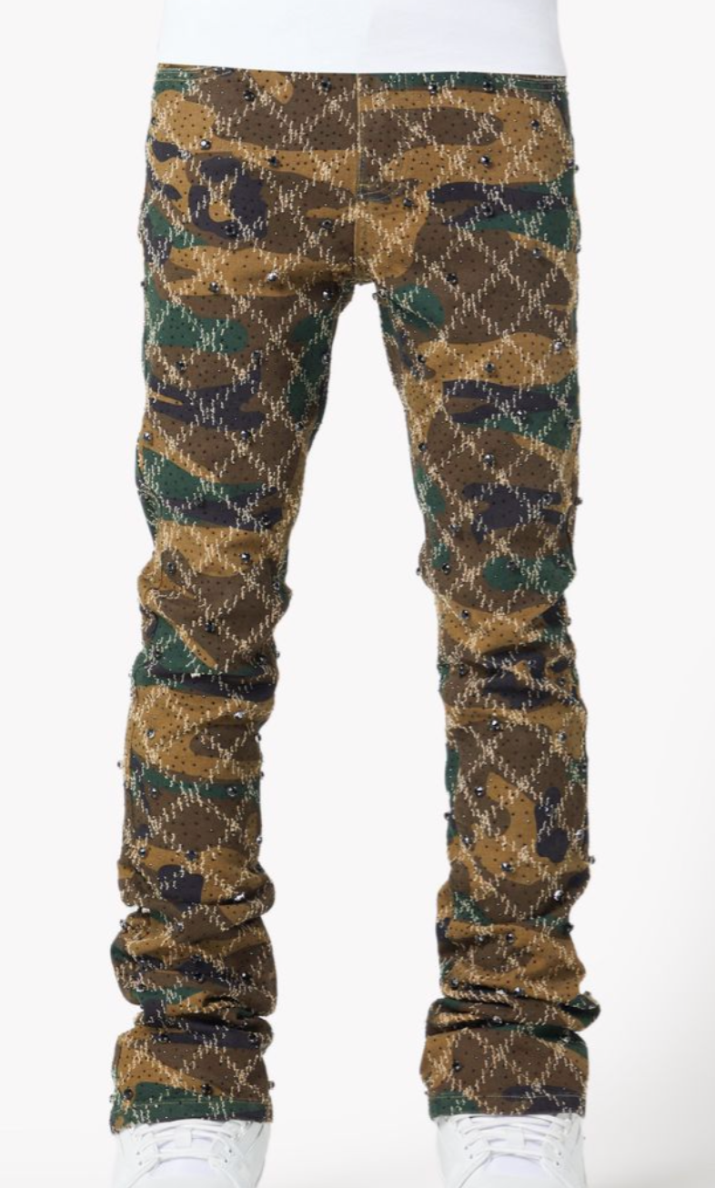 Camo Embellished Camo Pants