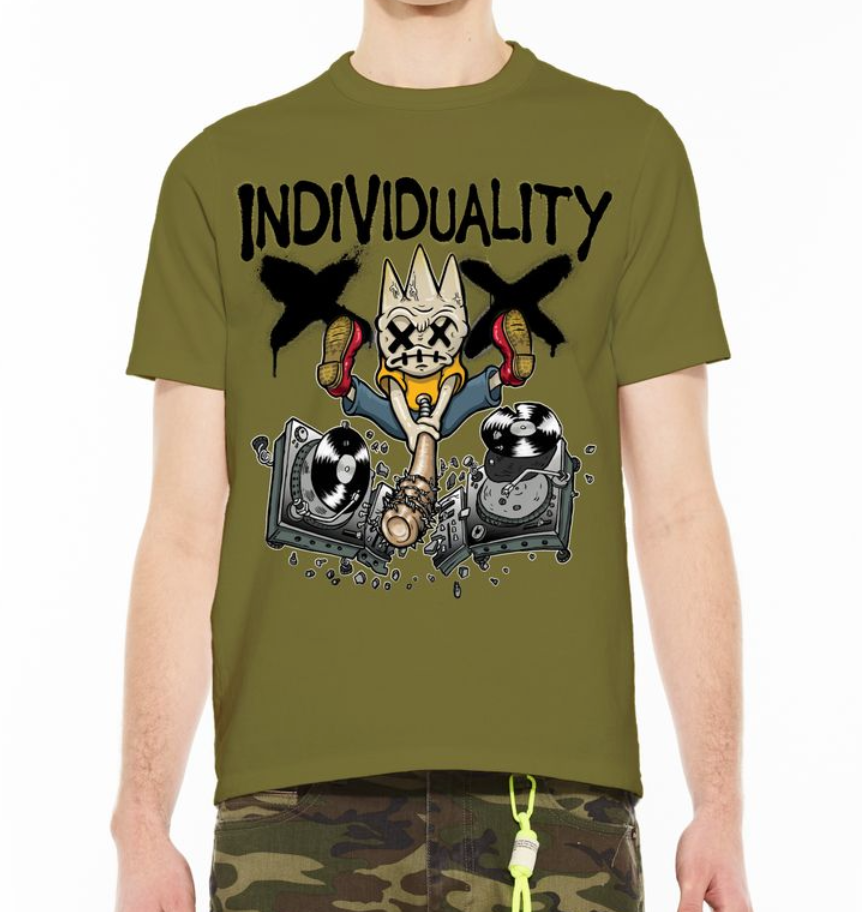 Turntables Tee - Olive