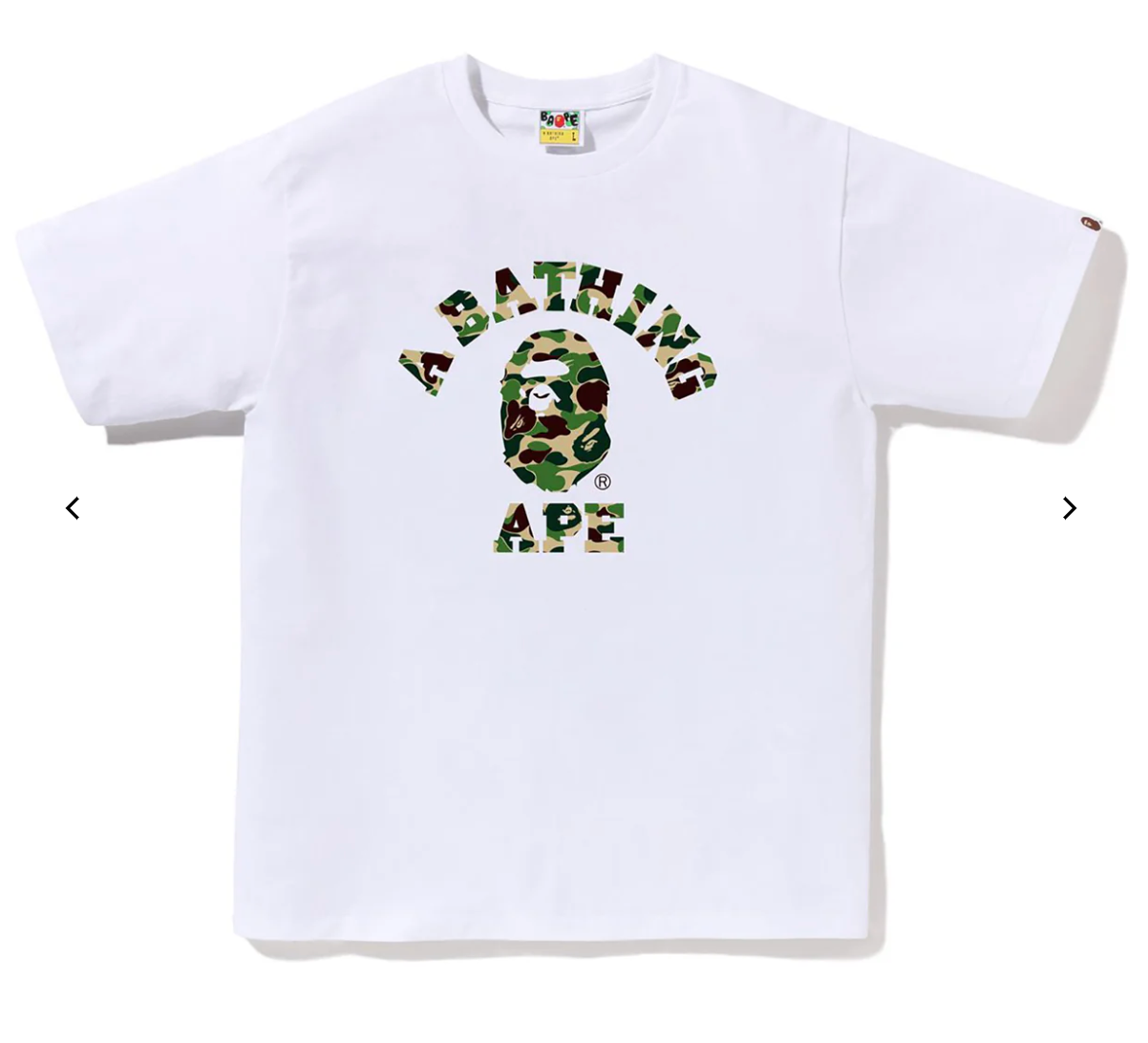 Bape ABC Camo College Tee - White/Green