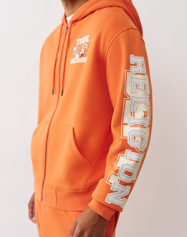 True Religion Zip Up Hoodie - Orange