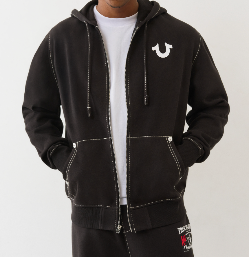 Number 1 Zip Up Hoodie - Black